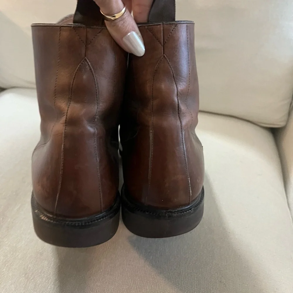 Peter Huber Brown Leather Lace Up Cap Toe Chukka Boots Dress Shoes Size 10